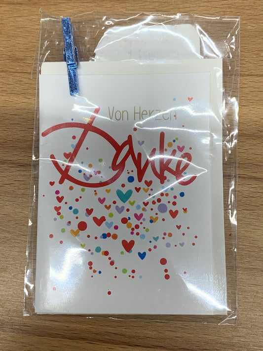 Karte Klammer Danke 5,5x7,5cm - Avaloon Party-Deko-Geschenke