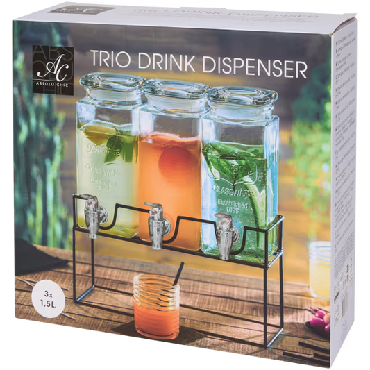 Limonadenspender Glas mit Zapfhahn & Halter – 1,5 Liter