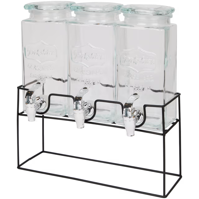 Limonadenspender Glas mit Zapfhahn & Halter – 1,5 Liter