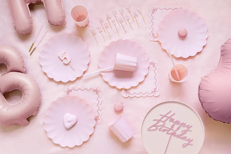 Cake Topper Happy Birthday nebelblau, 16.5 cm