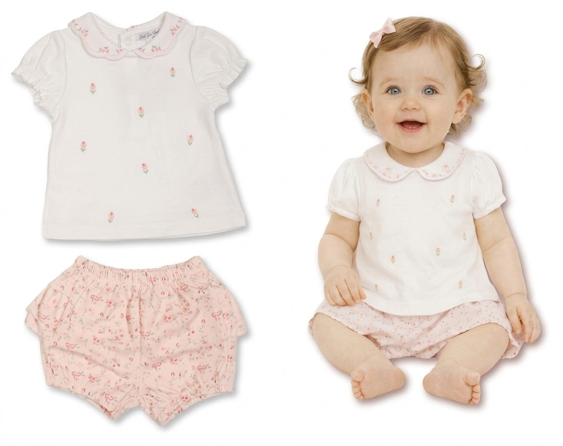 Baby Mädchen Shorts Zweiteiler mit Blümchendruck