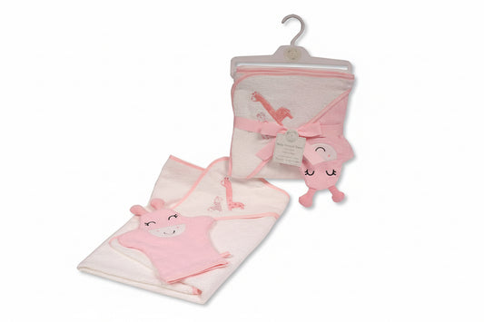 Baby Kapuzenhandtuch und Wasch-Handschuh Set