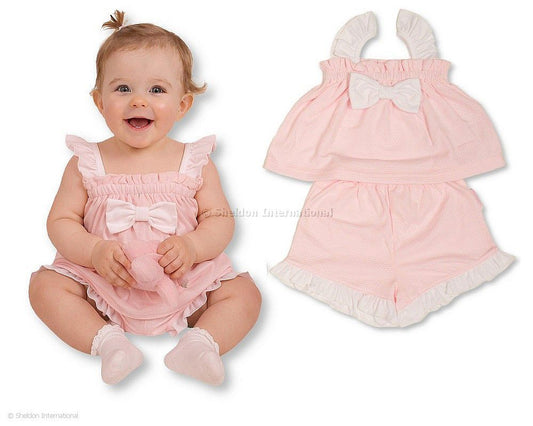 Baby Mädchen Kleidchen Zweiteiler mit Schleife