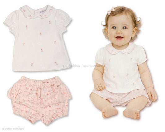 Baby Mädchen Shorts Zweiteiler mit Blümchendruck