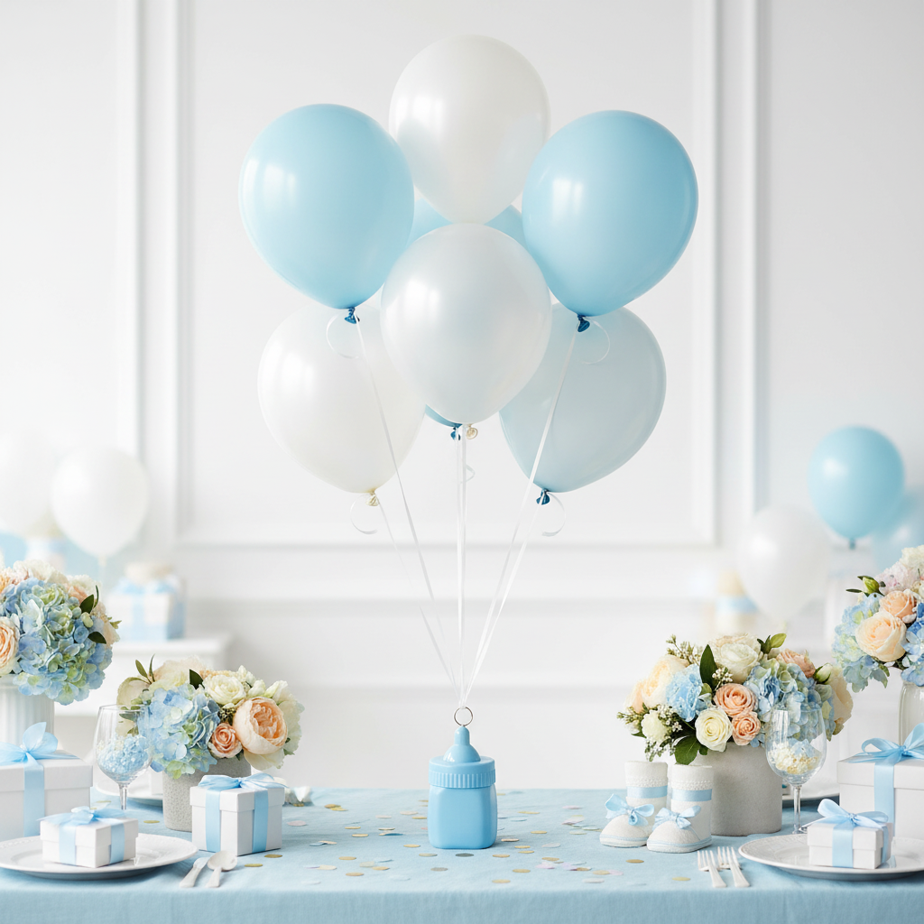 Balloon Weight Baby Bottle Blue