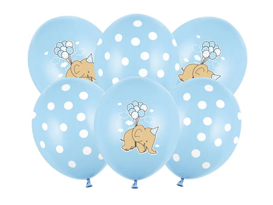 Ballons 30cm, Elefant, Pastel Baby Blue Mix