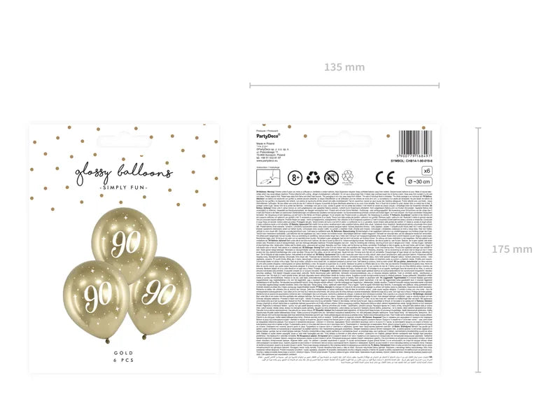 Ballons Glossy 30cm zahlen, gold