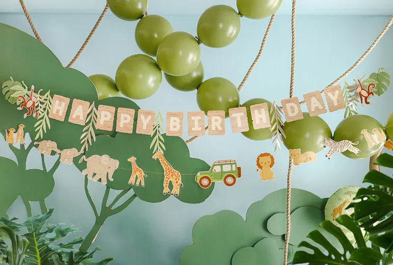 Banner Happy Birthday Safari, 180 cm, Mix