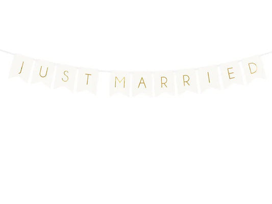 Banner Just Married, weiß - Avaloon Party-Deko-Geschenke