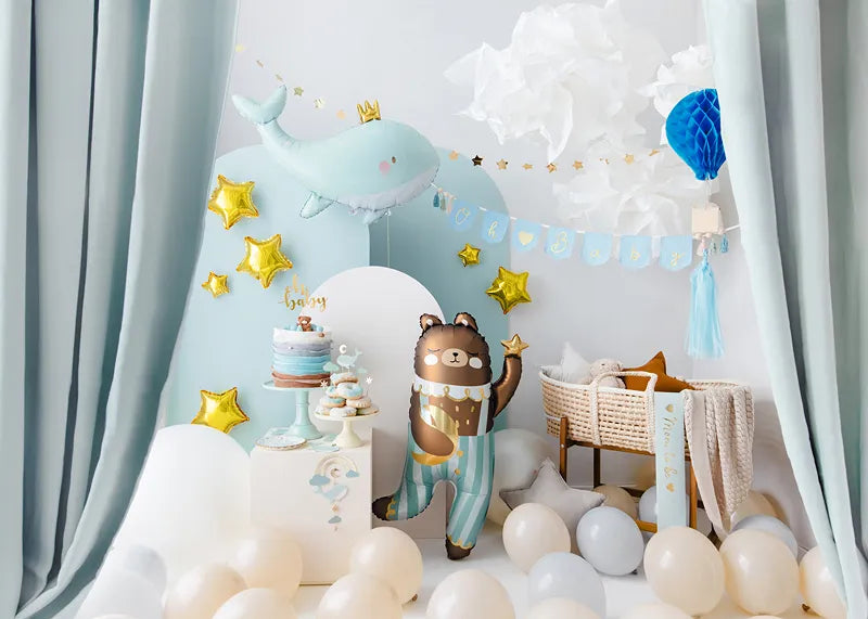 Banner Oh Baby mit Quasten, 2.5 m, himmelblau - Avaloon Party-Deko-Geschenke