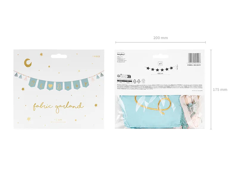 Banner Oh Baby mit Quasten, 2.5 m, himmelblau - Avaloon Party-Deko-Geschenke