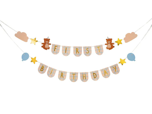 Banner zum ersten Geburtstag mit Bären - Avaloon Party-Deko-Geschenke