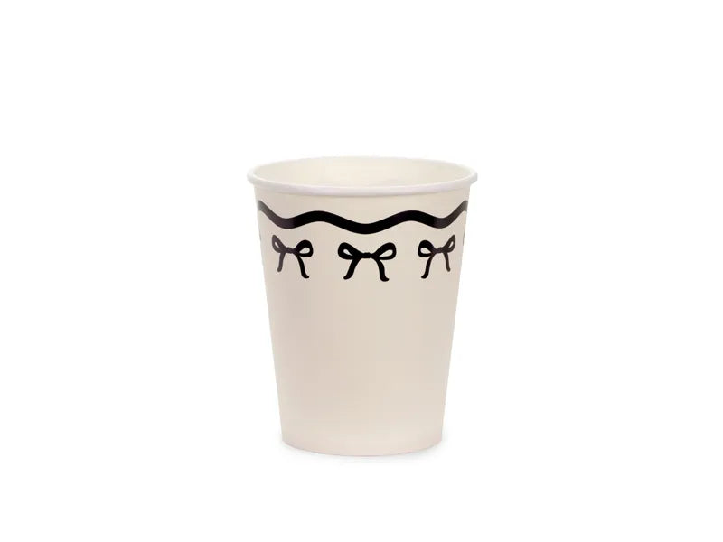 Becher mit Schleifen, creme-schwarz, 220 ml