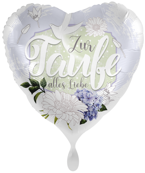 Herz-Folienballon, Zur Taufe alles Liebe - Avaloon Party-Deko-Geschenke