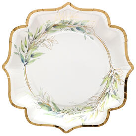 Assiettes, feuilles, 21 x 21 cm