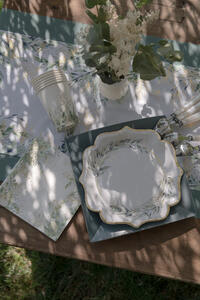 Assiettes, feuilles, 21 x 21 cm