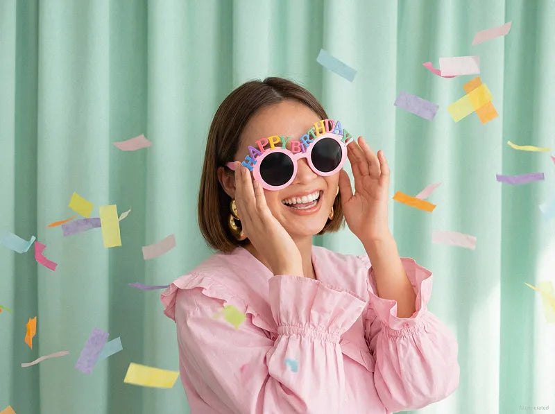 Brille Happy Birthday, 18.5x7.5 cm, Rosa