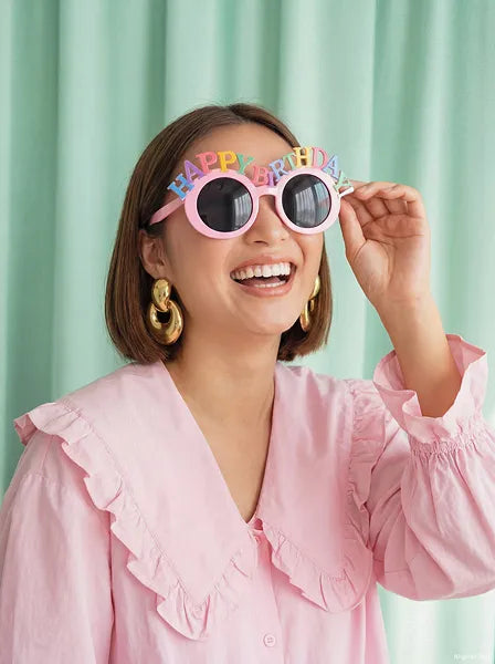 Brille Happy Birthday, 18.5x7.5 cm, Rosa