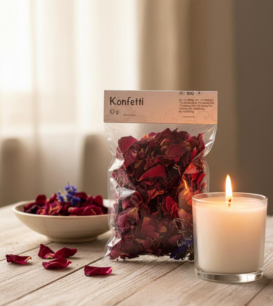 Konfetti echte rosen blätter