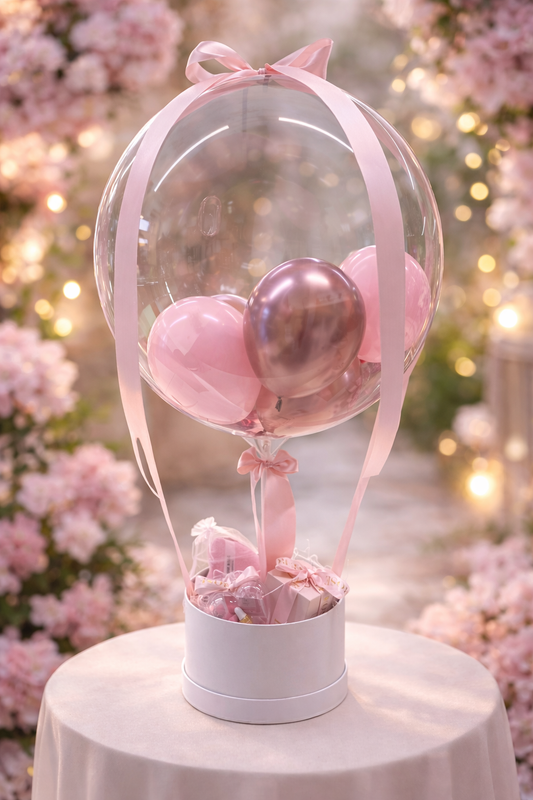 Geschenkballon mit Love Rose Kosmetik