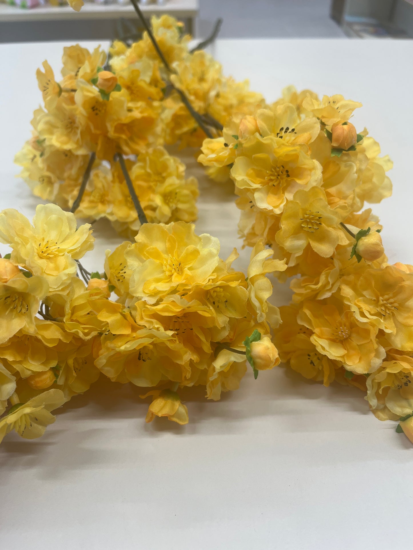Artificial Cherry Blossom Branch yellow