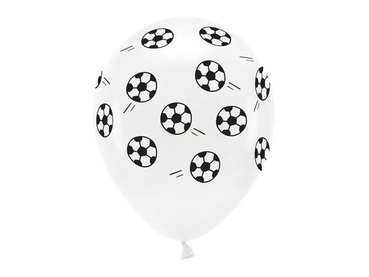 Eco Ballons 33 cm pastell, Fußball, weiß