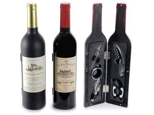 Flasche mit 5 Sommelier-Accessoires für Wein - Avaloon Party-Deko-Geschenke