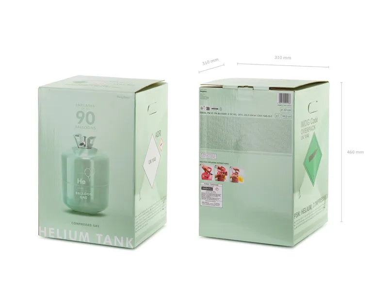 Flasche mit Helium, Grün, max 90 Ballons