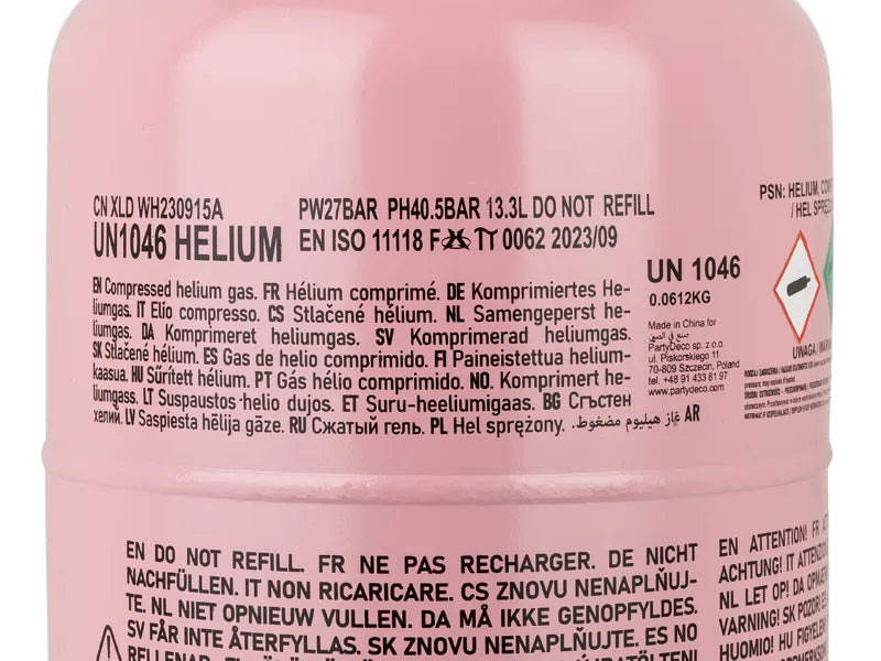 Flasche mit Helium, Rosa, 50 Ballons - Avaloon Party-Deko-Geschenke