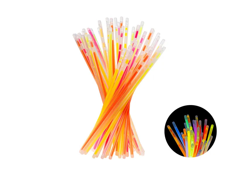 Fluoreszierende Leuchtstäbe, Mix, 20 cm, inkl. Verbinder