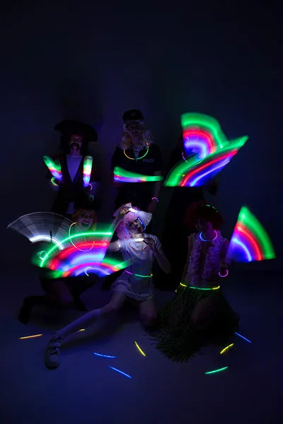 Fluoreszierende Leuchtstäbe, Mix, 20 cm, inkl. Verbinder