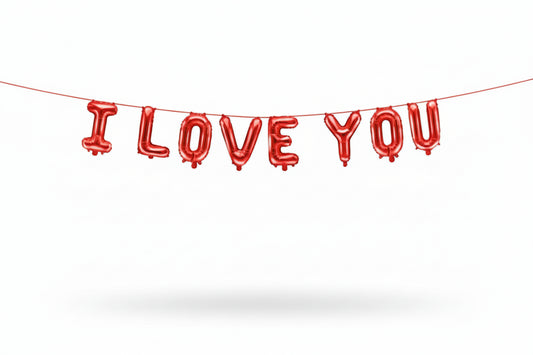 Folien-Luftballon I love you, 260x40 cm, rot