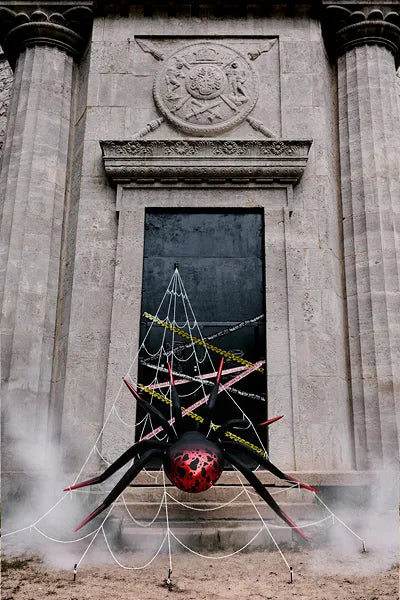 Folien-Standballon Spinne XXL, 275x152 cm, schwarz-rot