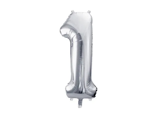 Ballons chiffres en aluminium argentés de 72 cm