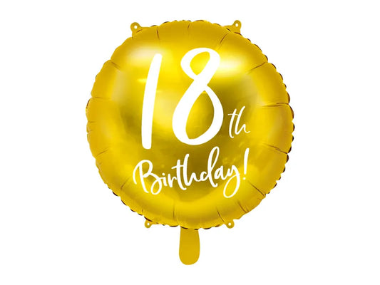 Folienballon Geburtstag Jubiläum, 45 cm, gold