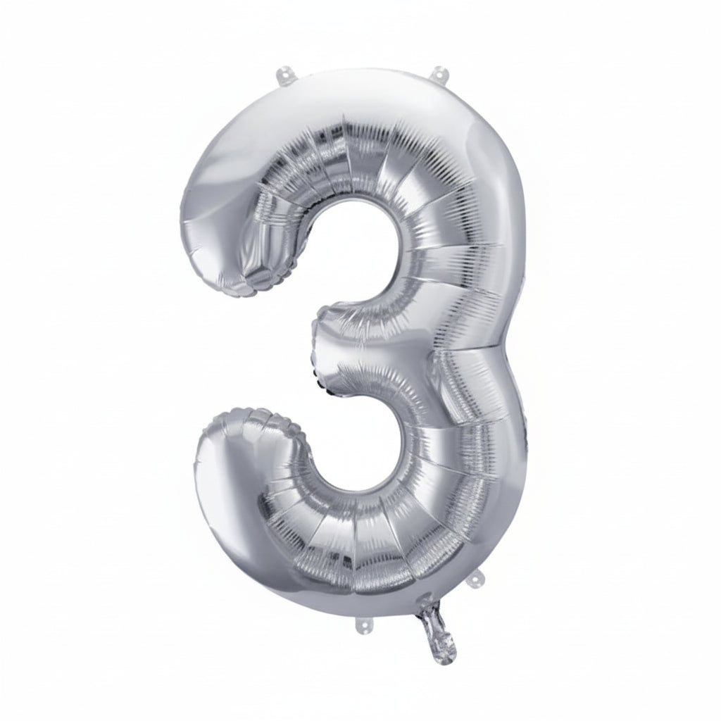 Foil Balloon Numbers 72 cm Silver