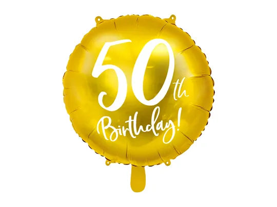 Folienballon Geburtstag Jubiläum, 45 cm, gold