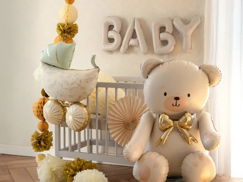 Folienballon Baby, 140x43 cm, beige