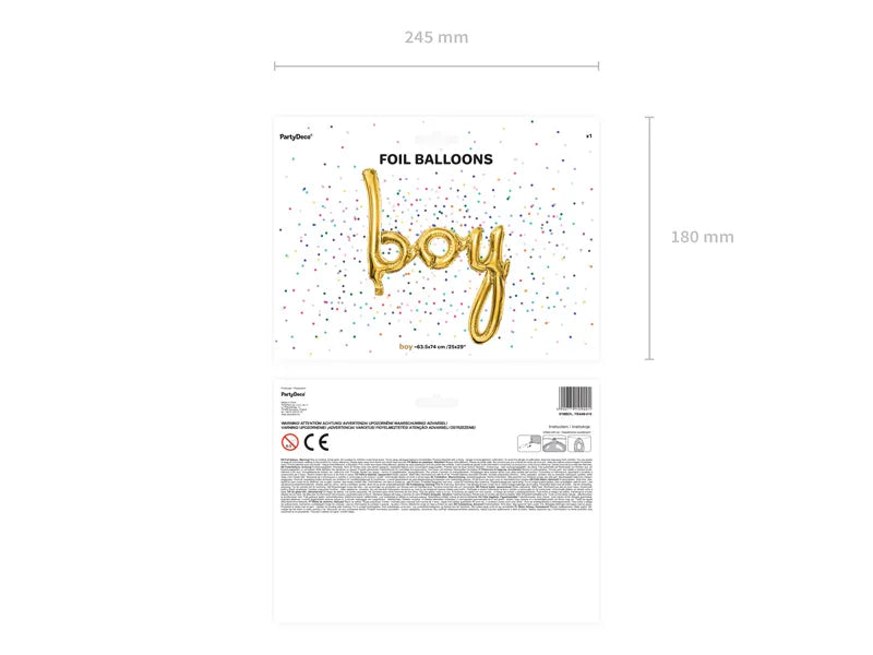 Folienballon Boy, gold, 63,5x74cm