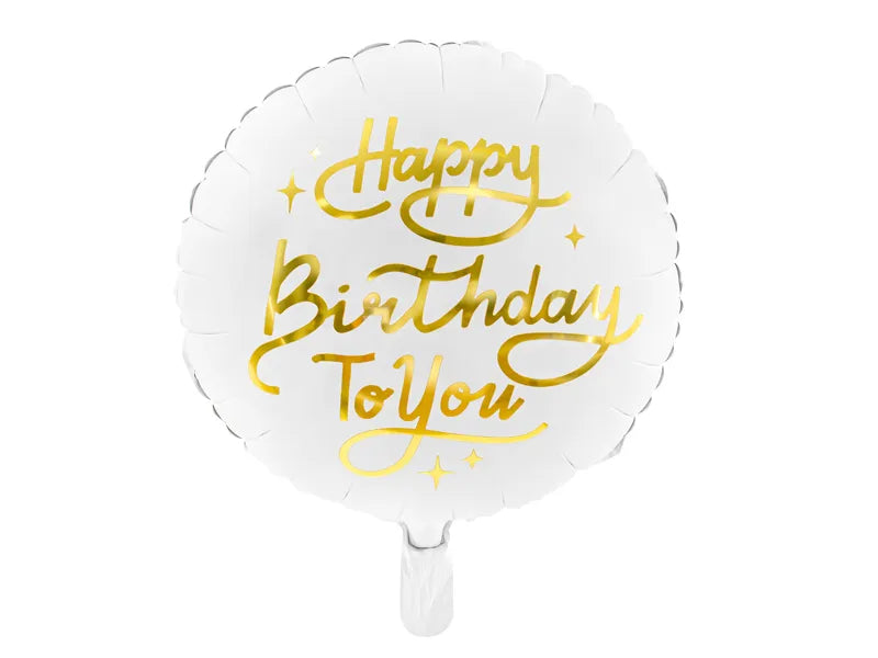 Folienballon Happy Birthday To You, 35cm, weiß - Avaloon Party-Deko-Geschenke