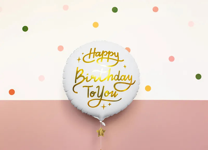 Folienballon Happy Birthday To You, 35cm, weiß - Avaloon Party-Deko-Geschenke