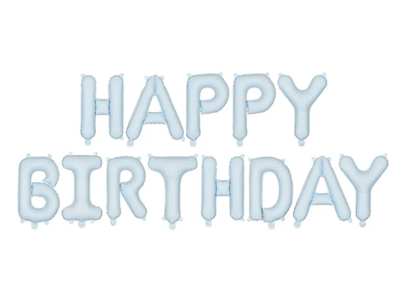 Foil Balloon Happy Birthday, 340x35cm, Blue