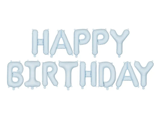 Folienballon Happy Birthday, 340x35cm, Blau
