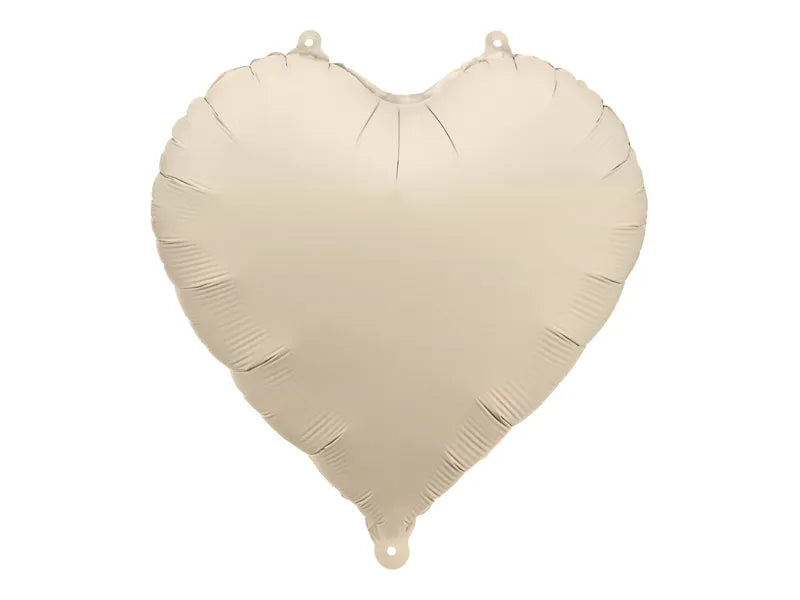 Folienballon Herz, 45 cm, Hellbeige