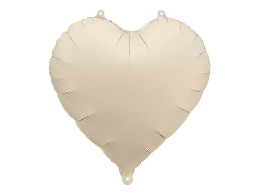 Folienballon Herz, 45 cm, Hellbeige