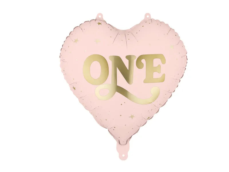 Folienballon Herz ''One'', 45 cm, hellrosa