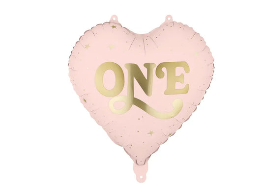 Folienballon Herz ''One'', 45 cm, hellrosa