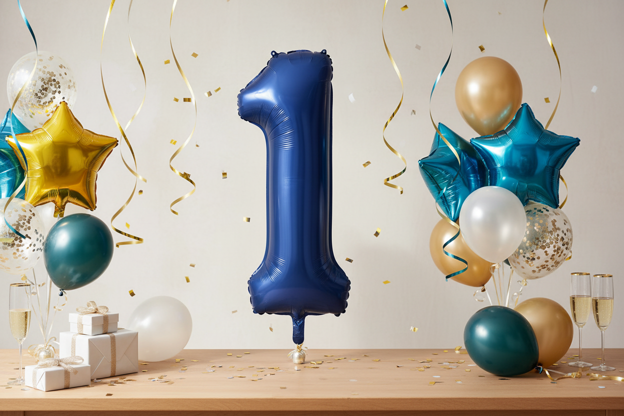 Folienballon Zahlen 86cm marineblau
