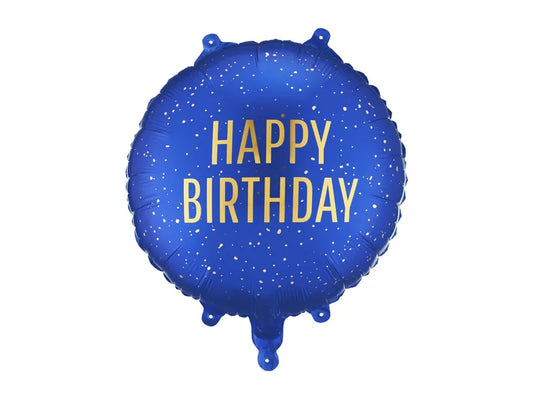 Folienballon Pastille Happy Birthday, Marineblau