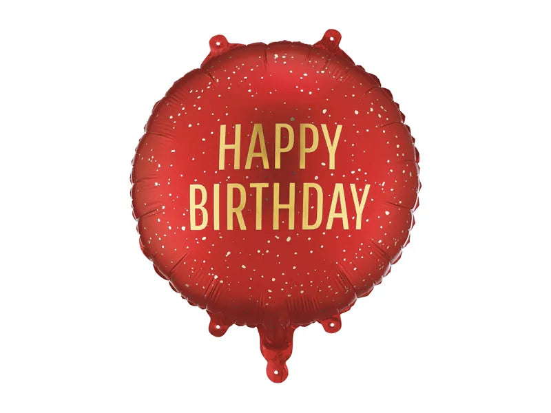 Folienballon Pastille Happy Birthday, dunkelrot